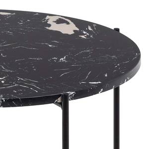 Bout de canapé Carwile Imitation marbre noir - Diamètre : 52 cm