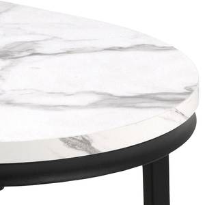 Set di 2 tavolini Peddler Effetto marmo bianco / Nero