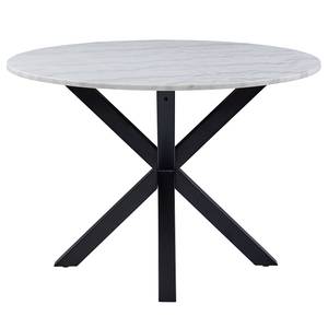 Table Baalke 110 cm Marbre / Métal - Marbre blanc / Noir