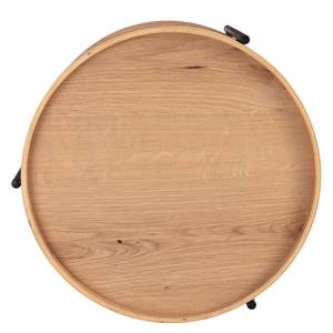 Bijzettafel DOLOGANI fineer van echt hout - Knoestige eikenhouten