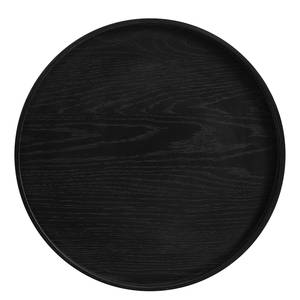 Bijzettafel BOURAPIL fineer van echt hout - Eikenhout zwart - Diameter: 50 cm