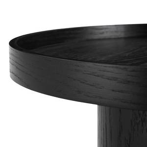 Bout de canapé Bourapil Plaqué bois véritable - Chêne noir - Diamètre : 50 cm
