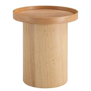 Bijzettafel Bourapil fineer van echt hout - Knoestige eikenhouten - Diameter: 40 cm