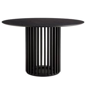 Table MUCUOULA Plaqué bois véritable - Chêne noir - Diamètre : 120 cm