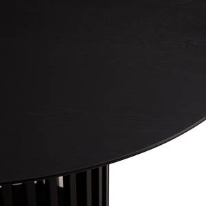 Table MUCUOULA Plaqué bois véritable - Chêne noir - Diamètre : 120 cm