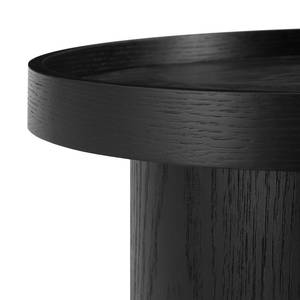 Tavolino BOURAPIL Impiallacciato in vero legno - Quercia nero - Diametro: 40 cm