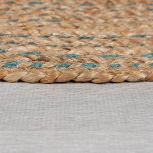 Tapis en jute Capri rond Jute - Bleu - Diamètre : 180 cm