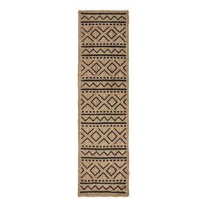 Tapis de couloir en jute Luis Jute - Beige / Noir - 60 x 230 cm