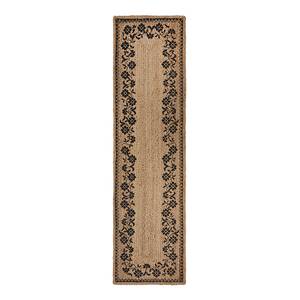 Jute loper Maisie jute - beige/zwart - 60 x 230 cm