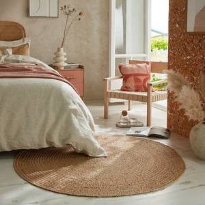 Tapis en jute Capri rond Jute - Orange - Diamètre : 133 cm