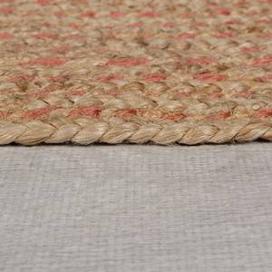 Tapis en jute Capri rond Jute - Orange - Diamètre : 133 cm