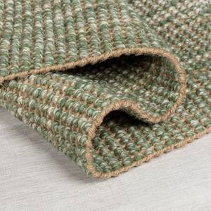 Tapis en jute Ombre Jute / Polyester - Vert - 60 x 110 cm