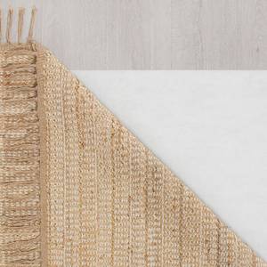 Tapis de couloir en jute Levi Jute / Coton - Blanc - 60 x 230 cm