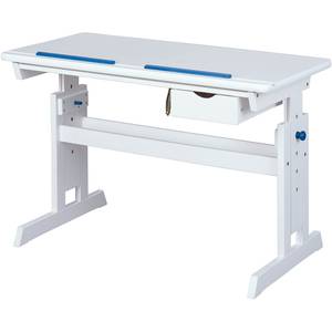 Bureau enfant Baru Pin massif - Blanc / Bleu