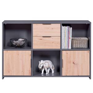 Regal Pepeto Holzwerkstoff - Anthrazit / Eiche Dekor - 120 x 77 cm