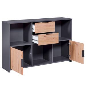 Regal Pepeto Holzwerkstoff - Anthrazit / Eiche Dekor - 120 x 77 cm