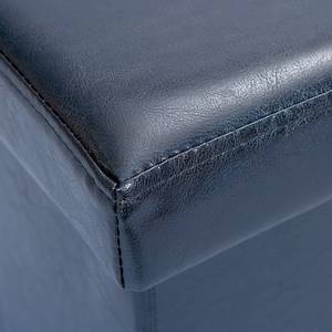Tabouret de rangement Setti Imitation cuir - Noir - Largeur : 38 cm