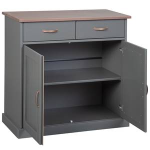 Buffet Luzerna Pin massif - Anthracite / Marron - Largeur : 90 cm