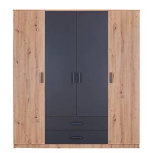 Armoire à portes battantes Liora Imitation chêne artisan / Anthracite