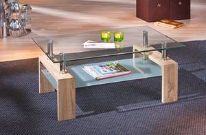 Tavolino Dana Vetro - Effetto quercia di Sonoma