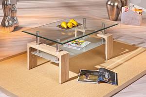 Salontafel Dana glas - Sonoma eikenhouten look