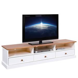 Tv-meubel Westerland type A massief grenenhout - wit/bruin