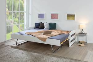 Houten bed Vindas massief grenenhout - wit - 90 x 200 cm