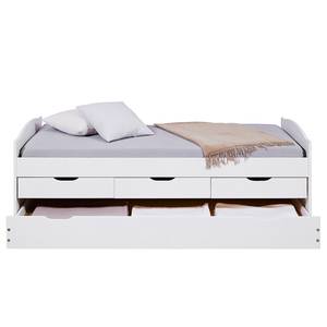 Lit en bois massif Ulli Pin massif - Blanc - 90 x 190 cm