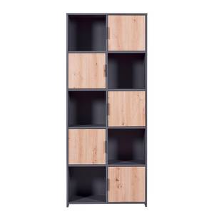 Regal Pepeto Holzwerkstoff - Anthrazit / Eiche Dekor - 77 x 185 cm