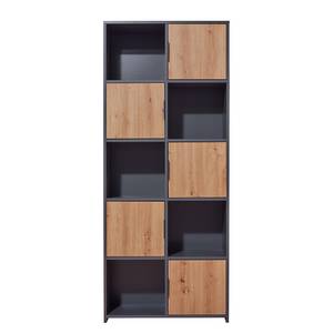 Regal Pepeto Holzwerkstoff - Anthrazit / Eiche Dekor - 77 x 185 cm