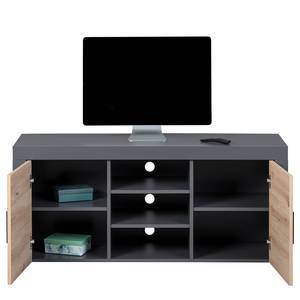 Tv-meubel Corbeto grenenhouten look/antracietkleurig - 134 x 59 cm