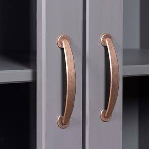 Vitrine Luzerna Pin massif - Anthracite / Marron