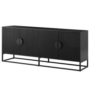 Sideboard Sangko Echtholzfurnier - Eiche Schwarz