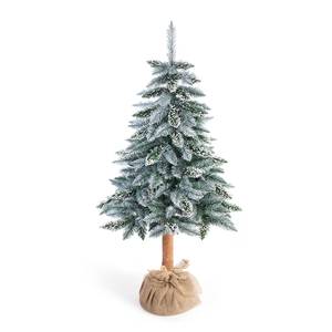 Albero di Natale artificiale Earl Natur Poliestere PVC - Verde abete / Bianco - Altezza: 120 cm