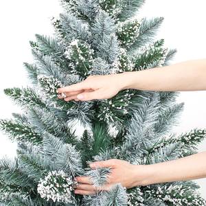 Künstlicher Weihnachtsbaum Earl Polyester PVC - Tannengrün / Weiß - Höhe: 250 cm