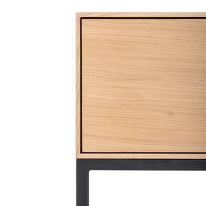 Tv-meubel YANYY 183 cm deels massief eikenhout/metaal - licht eikenhout/zwart