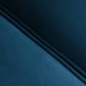 Divano con ottomana FORT DODGE Velluto Ravi: color blu marino - Penisola preimpostata a sinistra - Senza funzione letto