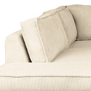 Ecksofa FORT DODGE mit Ottomane Cordstoff Poppy: Beige  - Ottomane davorstehend links - Mit Schlaffunktion