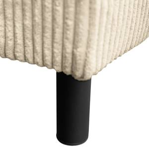 Ecksofa FORT DODGE mit Ottomane Cordstoff Poppy: Beige  - Ottomane davorstehend links - Mit Schlaffunktion