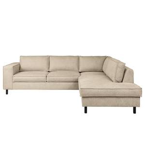 Ecksofa FORT DODGE mit Ottomane Webstoff Maila: Beige - Ottomane davorstehend rechts - Mit Schlaffunktion