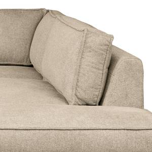 Ecksofa FORT DODGE mit Ottomane Webstoff Maila: Beige - Ottomane davorstehend rechts - Mit Schlaffunktion