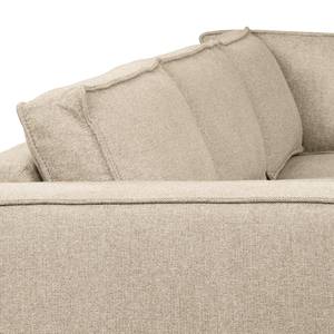 Ecksofa FORT DODGE mit Ottomane Webstoff Maila: Beige - Ottomane davorstehend rechts - Mit Schlaffunktion