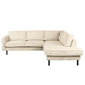 Ecksofa FORT DODGE mit Ottomane Cordstoff Poppy: Beige  - Ottomane davorstehend rechts - Ohne Schlaffunktion