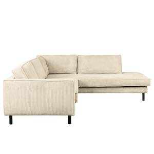 Ecksofa FORT DODGE mit Ottomane Cordstoff Poppy: Beige  - Ottomane davorstehend rechts - Ohne Schlaffunktion