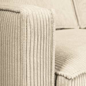 Ecksofa FORT DODGE mit Ottomane Cordstoff Poppy: Beige  - Ottomane davorstehend rechts - Ohne Schlaffunktion