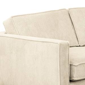 Ecksofa FORT DODGE mit Ottomane Cordstoff Poppy: Beige  - Ottomane davorstehend rechts - Ohne Schlaffunktion