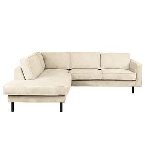 Ecksofa FORT DODGE mit Ottomane Cordstoff Poppy: Beige  - Ottomane davorstehend links - Ohne Schlaffunktion