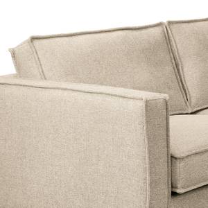 Ecksofa FORT DODGE mit Ottomane Webstoff Maila: Beige - Ottomane davorstehend rechts - Ohne Schlaffunktion