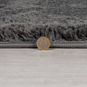 Tappeto a pelo lungo Feather Soft polipropilene - Grigio scuro - 200 x 200 cm