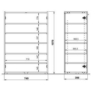 Schoenenkast Lucena Wit/Navarra eikenhouten look